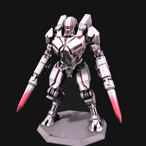 Ultra Lancer — a sleek white mech wielding twin glowing red energy blades