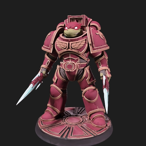 Shadow Ninja miniature — crimson armored figure with blades