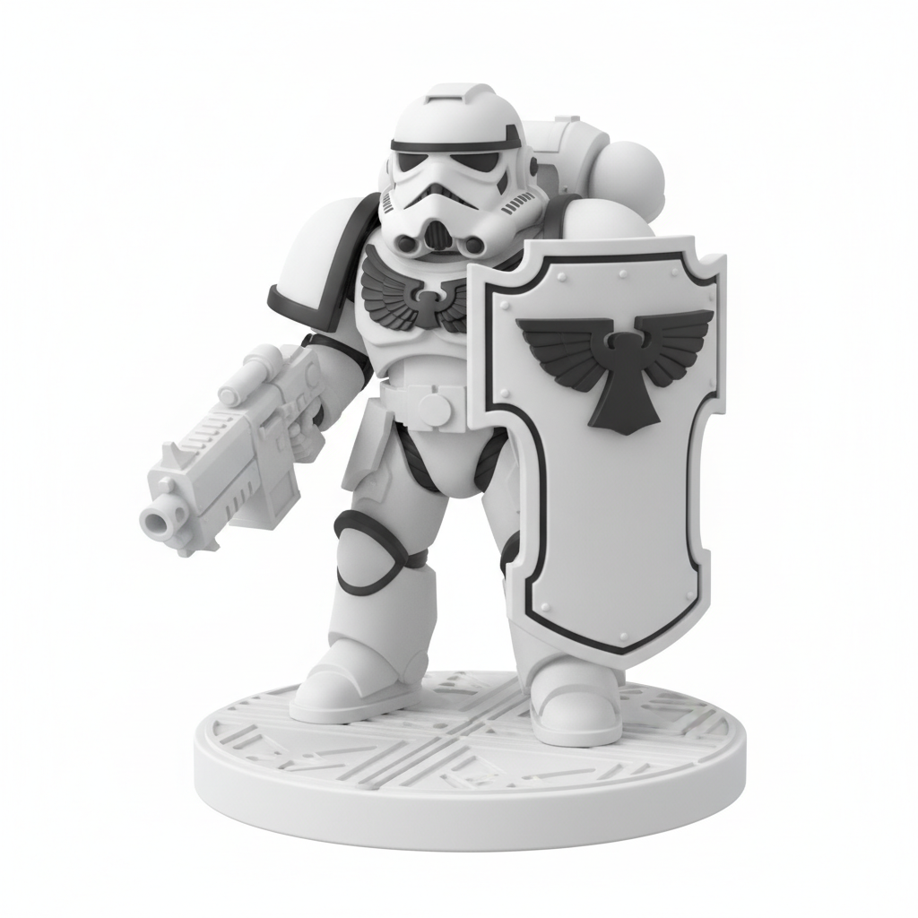Chaos Shielder miniature — trooper carrying a large shield