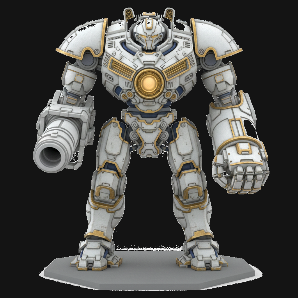 Ultra Titan miniature — towering steel-blue war robot