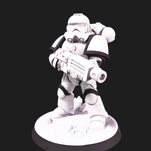 Chaos Trooper miniature — armored soldier with a rifle